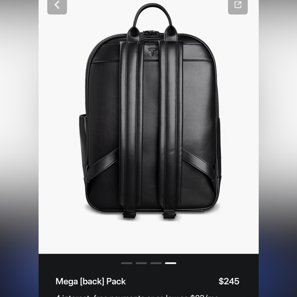 Tesla Sleek Black Backpack - Picture 3 of 6
